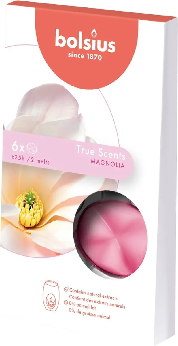 Bolsius True Scents Waxmelts Magnolia - 6 Stuks - afbeelding 4 van 5