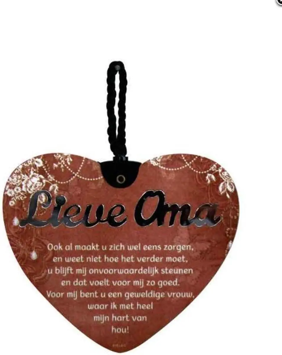 Liefdes hart Lieve Oma ook al .... met een pakkende tekst