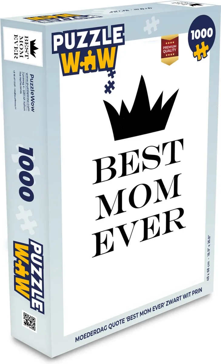 PuzzleWow Quotes Best Mom Ever Legpuzzel 1000 Stuks - Multicolor