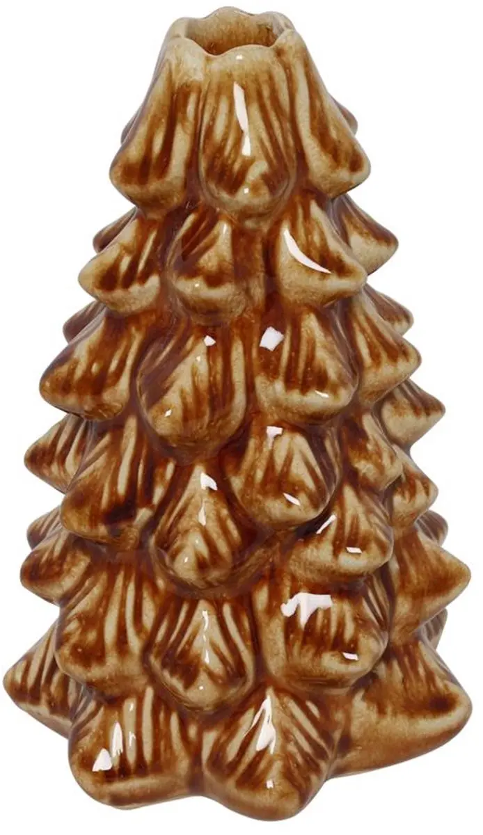 Kaarshouder kerstboom bruin Ø11xH19cm