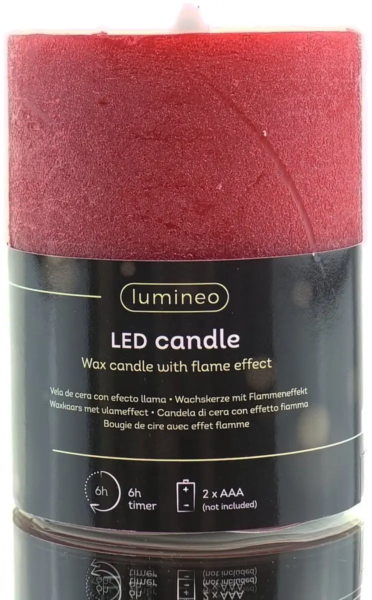 Lumineo LED Waskaars Kerstrood Ø7x11,2cm - afbeelding 5 van 5
