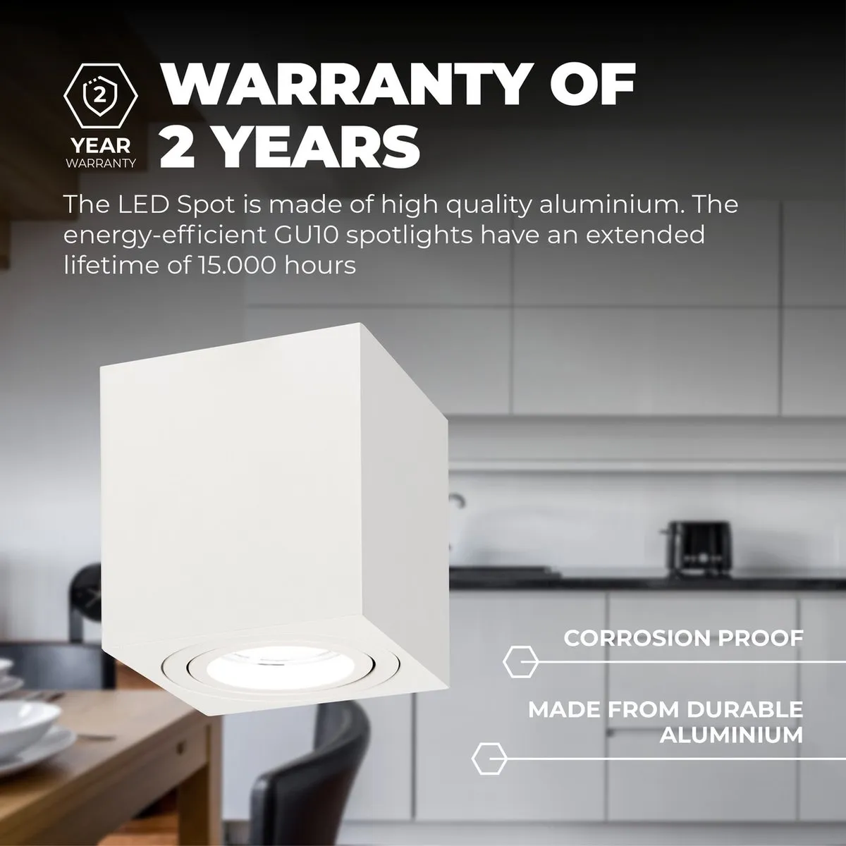 Ledvion LED Opbouwspot 3W 4000K - Dimbaar