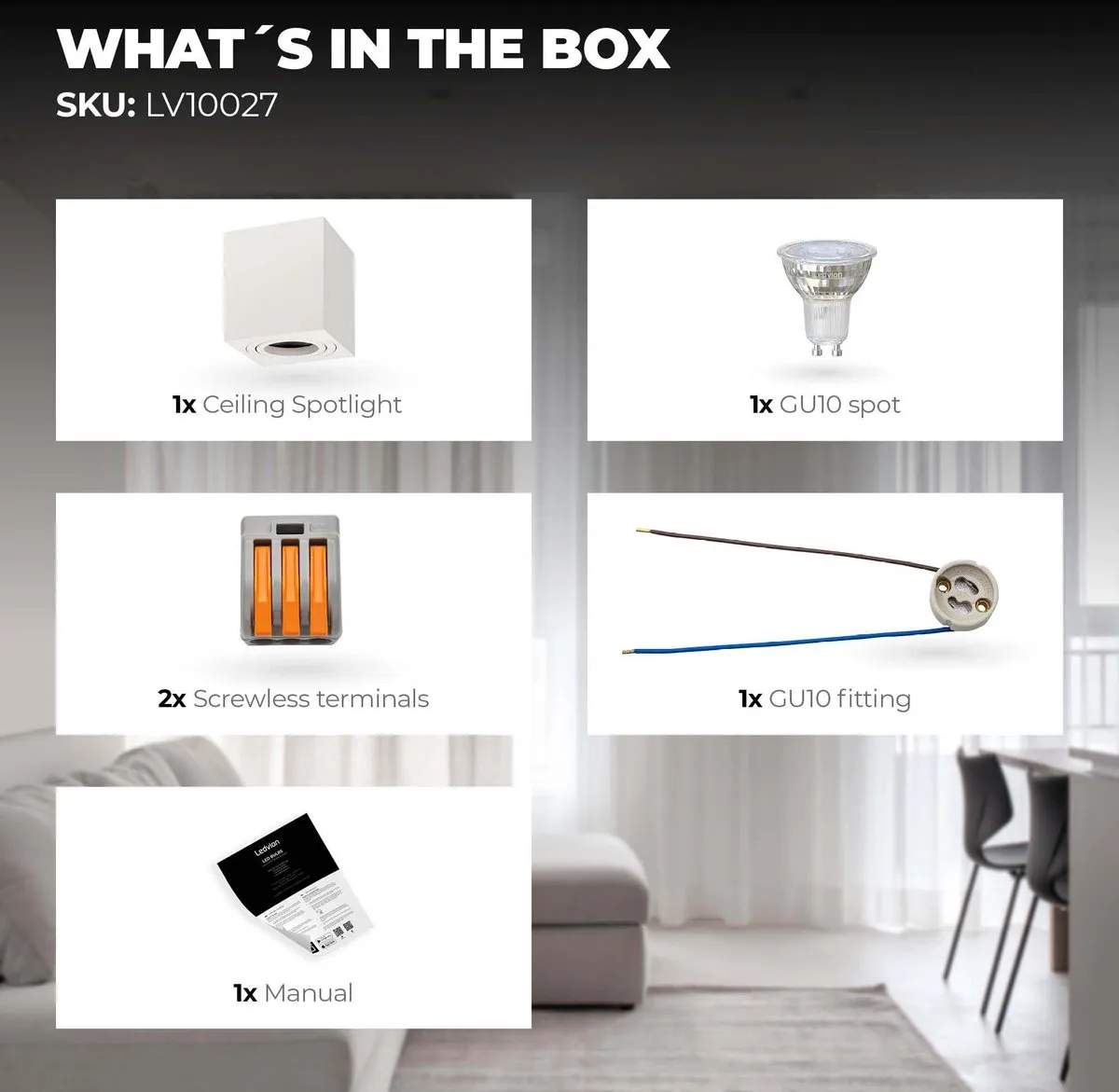 Ledvion LED Opbouwspot 3W 4000K - Dimbaar