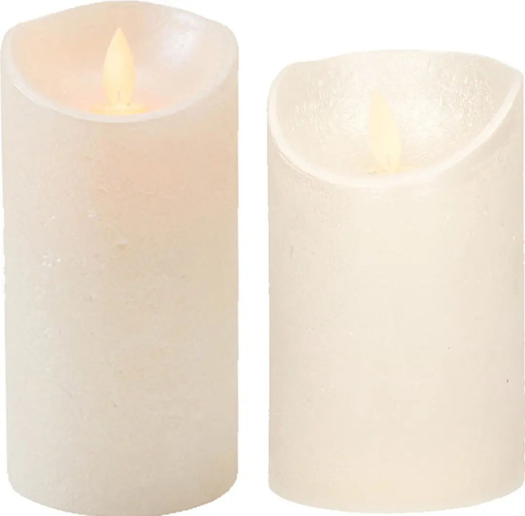 Set van 2x stuks Creme Parel Led kaarsen met bewegende vlam