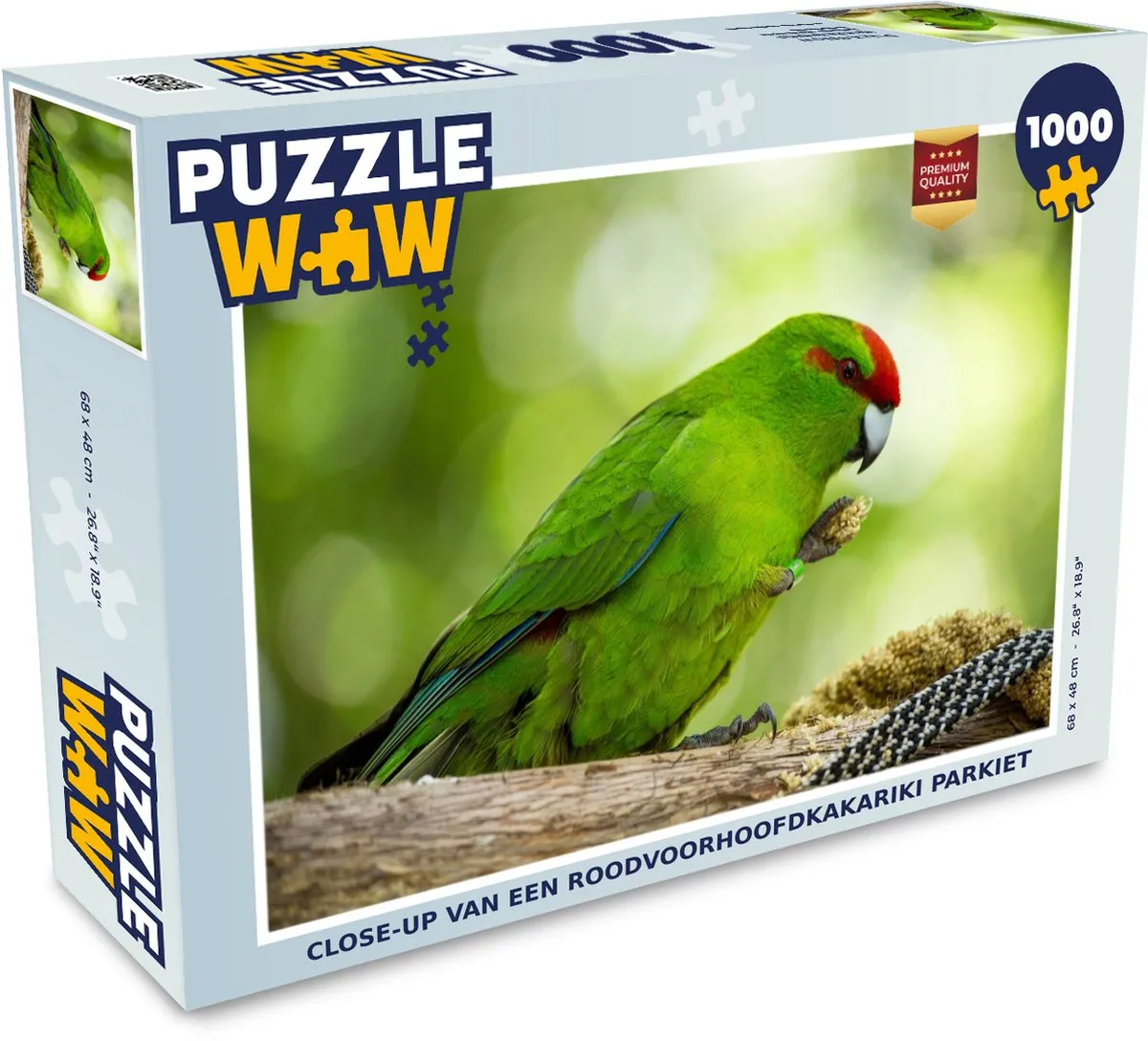 PuzzleWow Roodvoorhoofdkakariki Legpuzzel 1000 Stuks