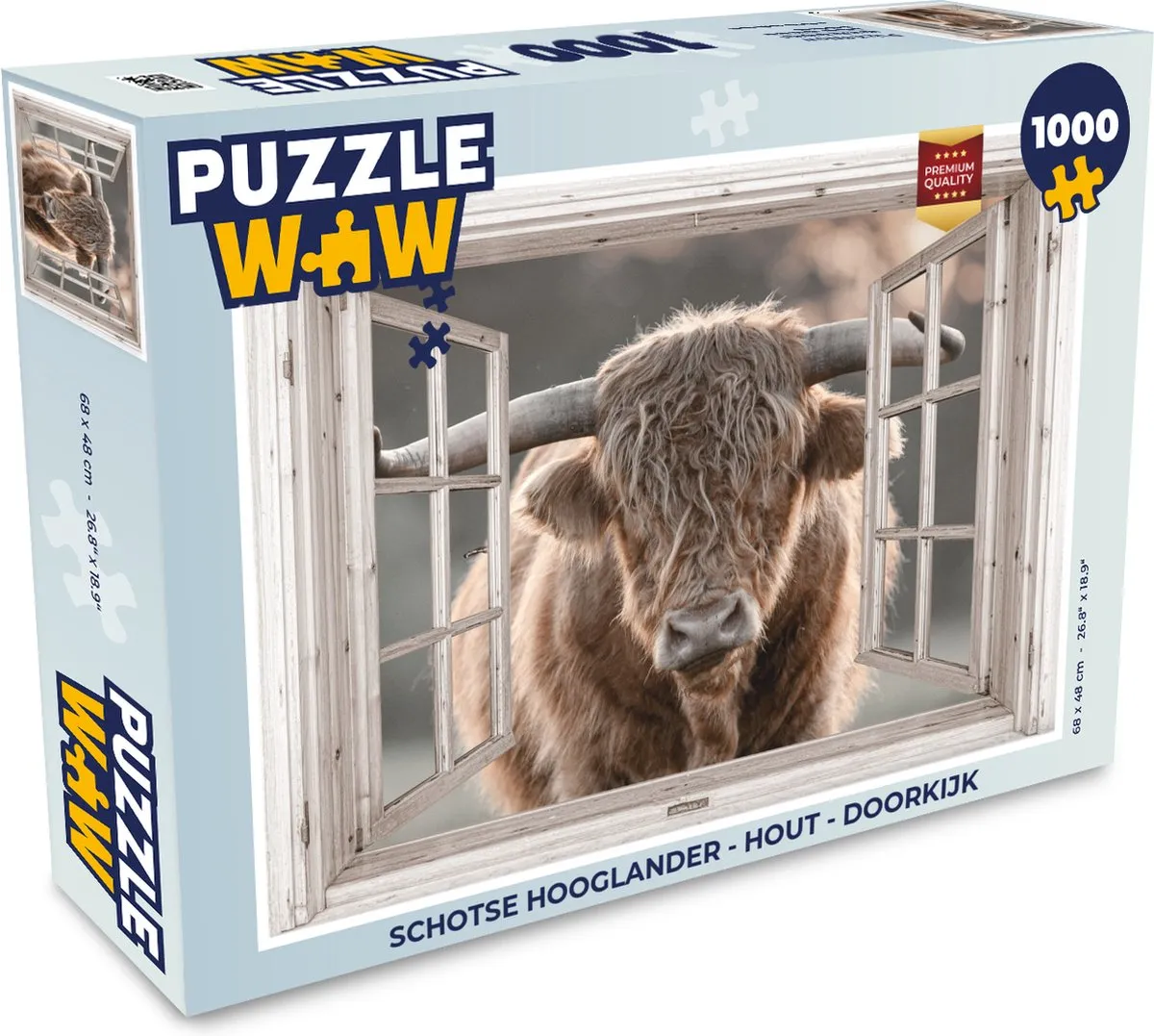 PuzzleWow Schotse Hooglander Legpuzzel 1000 Stuks