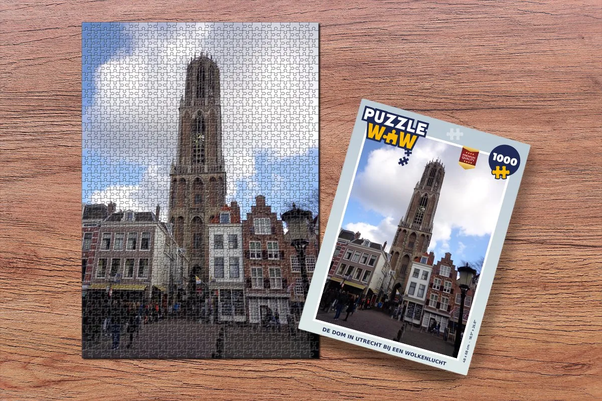 PuzzleWow Legpuzzel Utrecht Domtoren Wolken 1000 Stuks
