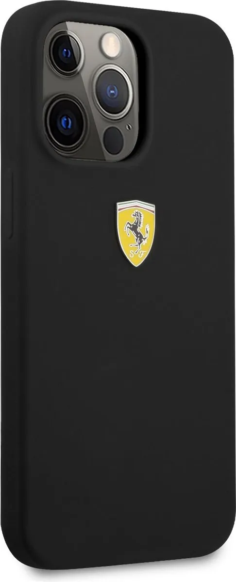 Ferrari Silicone Back Case iPhone 13 Pro - Zwart