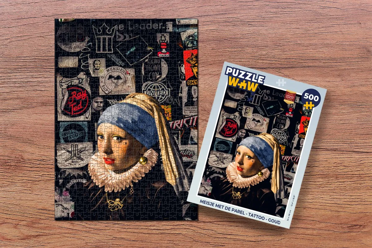 PuzzleWow Meisje met de parel Legpuzzel 500 Stuks - Multicolor