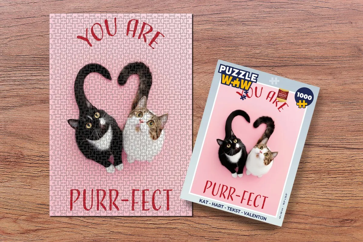 PuzzleWow Kat Hart Valentijn Legpuzzel 1000 Stuks