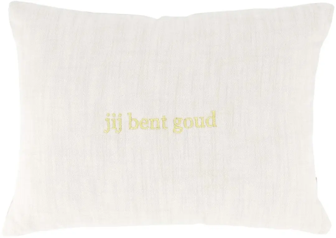 Zusss Kussen Jij Bent Goud 35X25cm 50% Katoen / 50% Linnen Peper En Zout / Goud