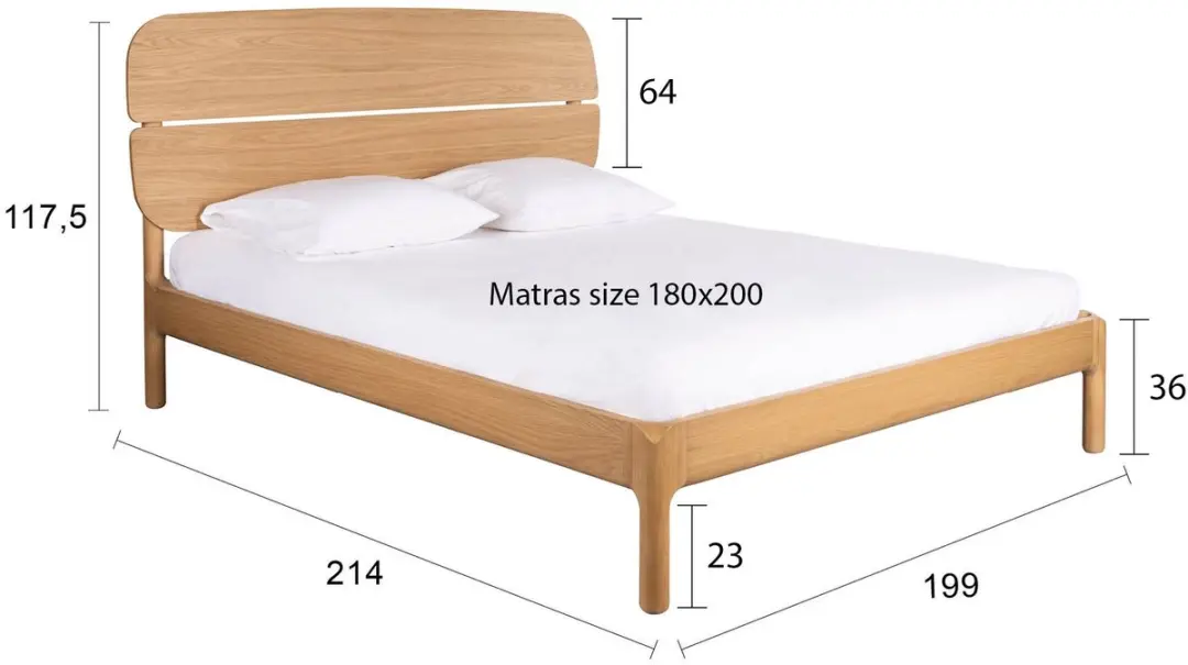 Zuiver Storm Bed Naturel 180x200cm - afbeelding 4 van 6