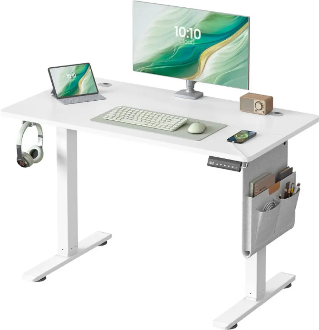 SONGMICS Elektrisch in hoogte verstelbaar bureau, 100 x 60 cm, geheugenfunctie m