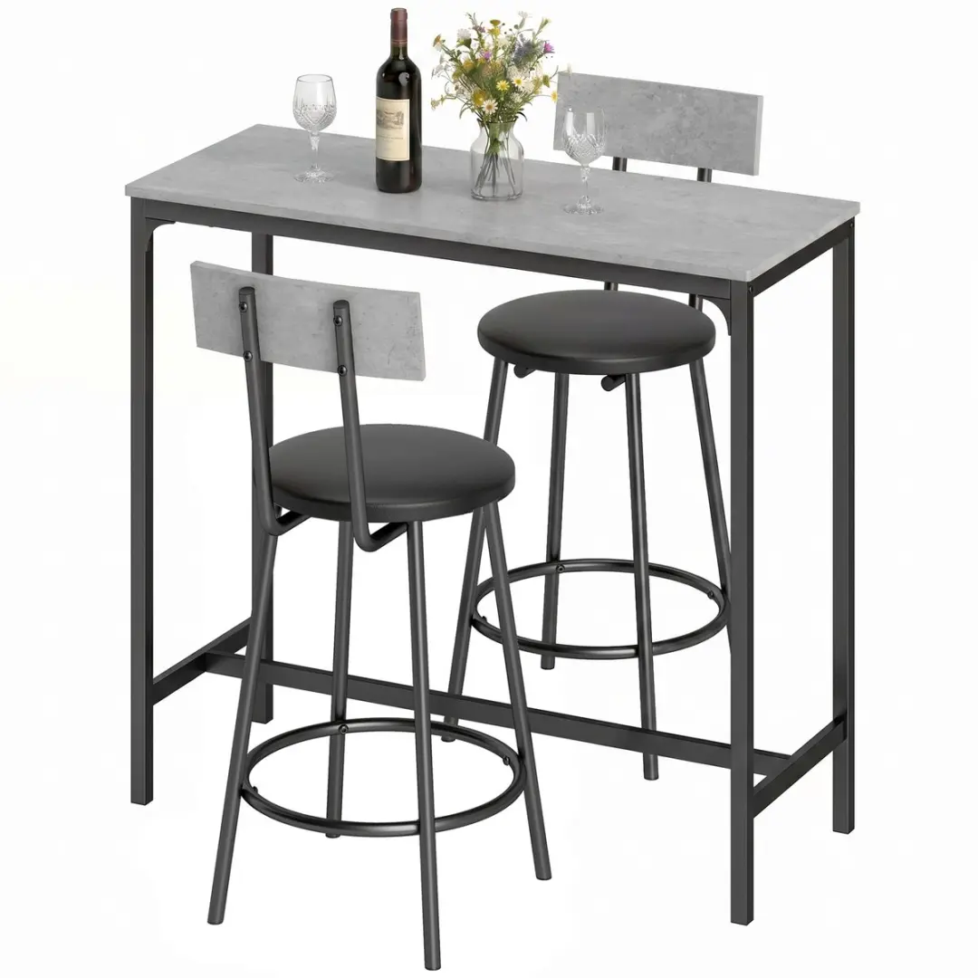 ECTEATOY® Bartafel met 2 Barkrukken Set