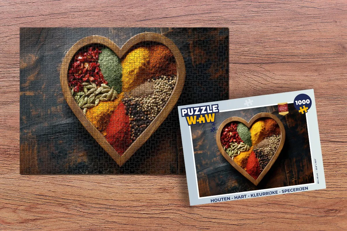 PuzzleWow Hart Specerijen Legpuzzel 1000 Stukjes