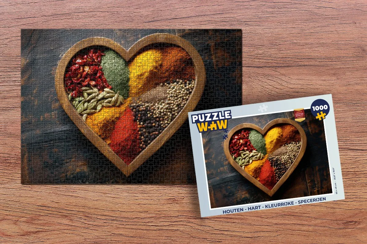 PuzzleWow Hart Specerijen Legpuzzel 1000 Stukjes