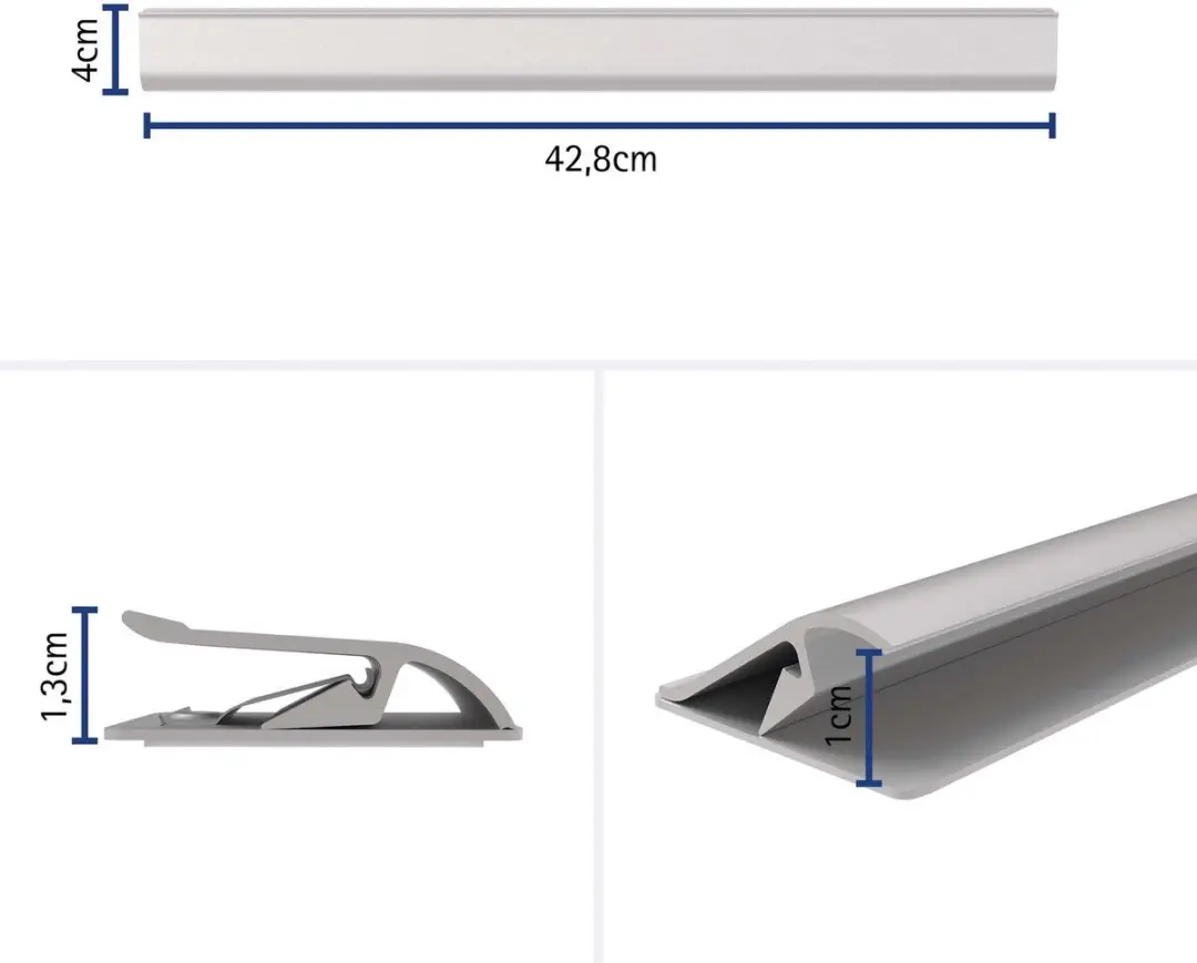 MAUL Wandlijst aluminium 42.8x4x1.3cm zilver - afbeelding 2 van 6