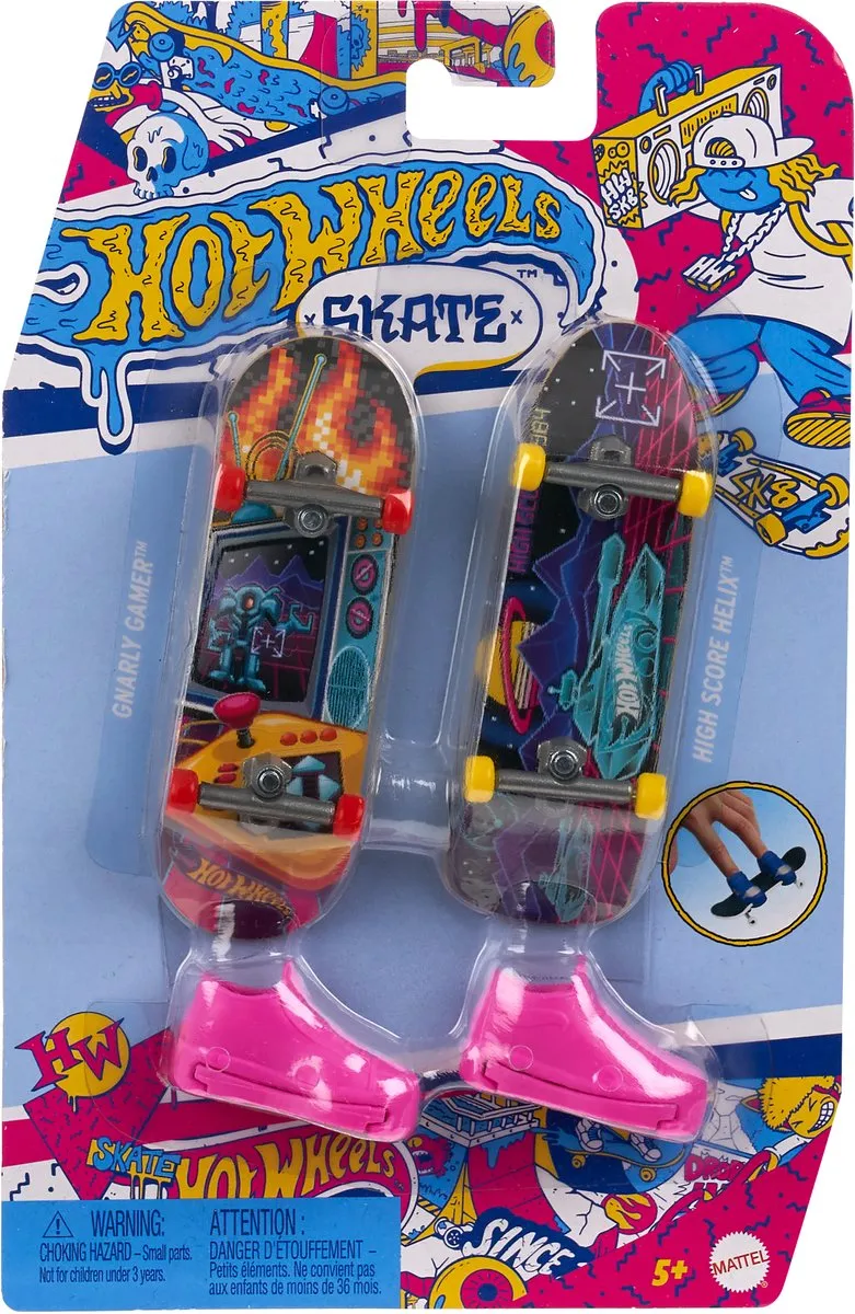 Hot Wheels GNARLY GAMER & HIGH SCORE Helix Vingerskateboardset HXL21 - Meerkleurig