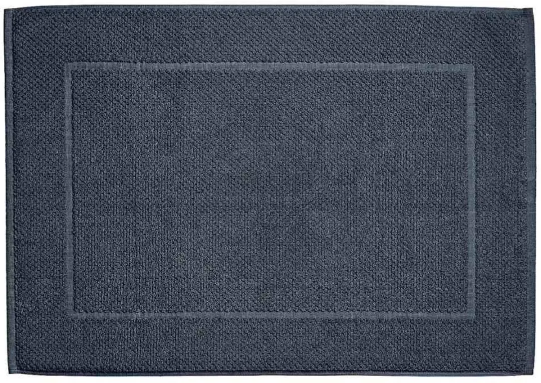 Badkamermat Lavinia, 100% biologisch katoen, 60 x 100 cm, donkerblauw