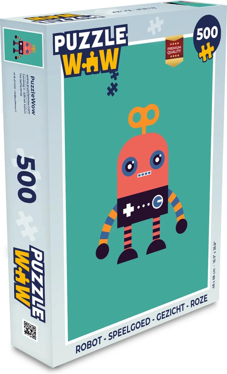 PuzzleWow Robot Puzzel 500 Stuks - Multicolor