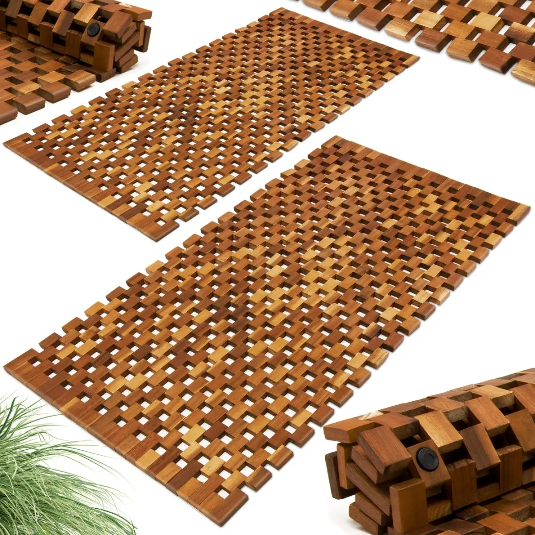 Deuba Badmat Acaciahout 80x50cm - 2 Stuks - afbeelding 2 van 6