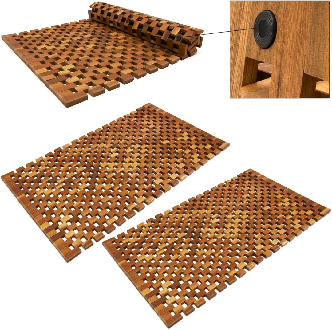 Deuba Badmat Acaciahout 80x50cm - 2 Stuks - afbeelding 3 van 6