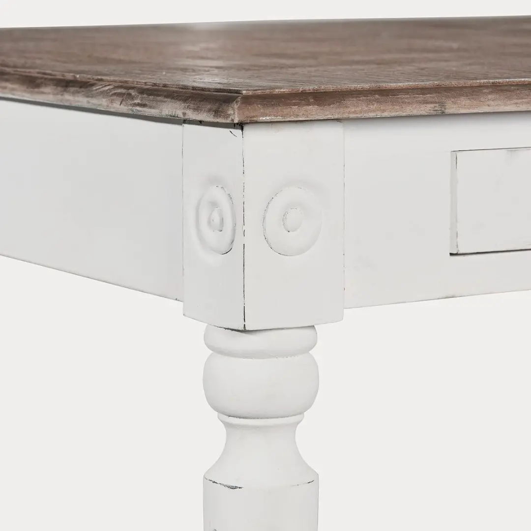 Loberon Helsinquia Tafel - 6 Personen - Wit/Bruin - afbeelding 3 van 6