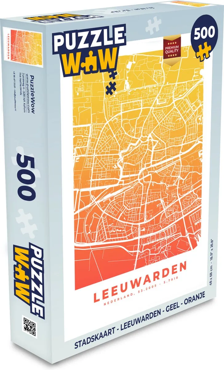 PuzzleWow Leeuwarden Legpuzzel 500 Stuks - Multicolor