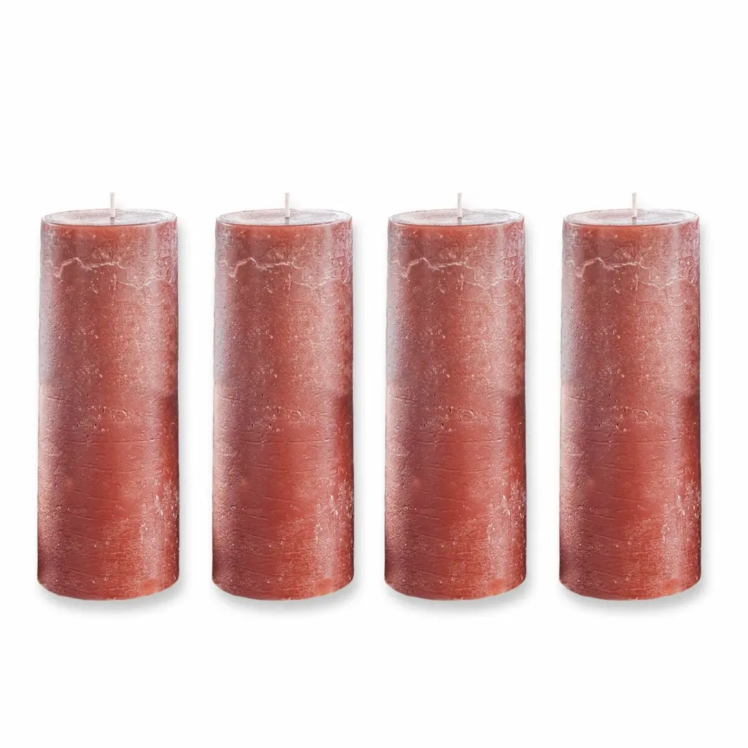 Loberon Kaarsen Set 4 Stuks - Roestrood - afbeelding 2 van 3
