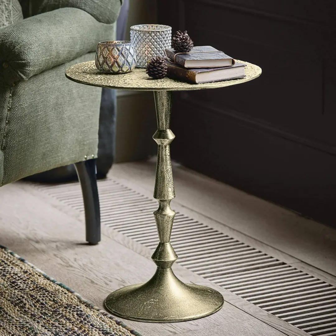 Loberon Boissiére Bijzettafel - Ø40,5cm Antiekgoud - afbeelding 5 van 5