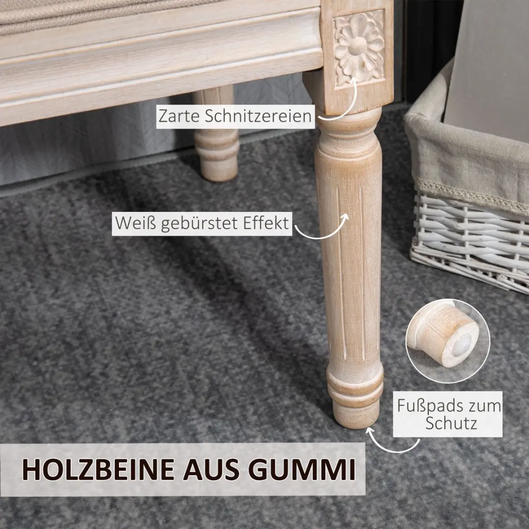 Homcom Bettbank 120x60x80cm - 2 Zitplekken - Beige - afbeelding 5 van 6