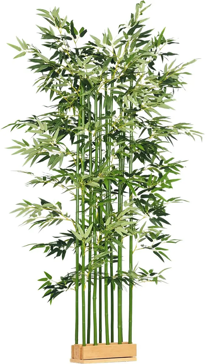HOMCOM-Künstliche Pflanze-Polyester, Bambus-Ø35 x 180H cm-Grün