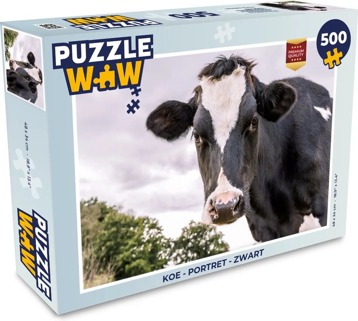 PuzzleWow Koe Portret Legpuzzel 500 Stuks