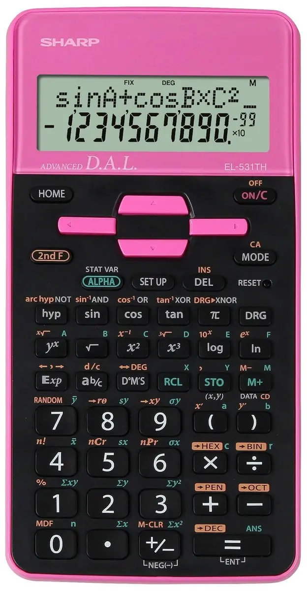 Sharp EL531THBPK Wetenschappelijke Rekenmachine - Zwart-Roze - afbeelding 3 van 3