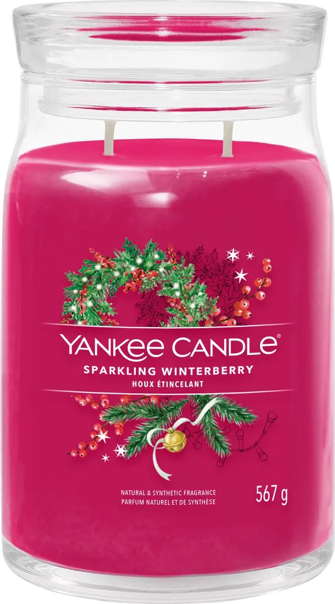 Yankee Candle Sparkling Winterberry Geurkaars 567g - afbeelding 2 van 2