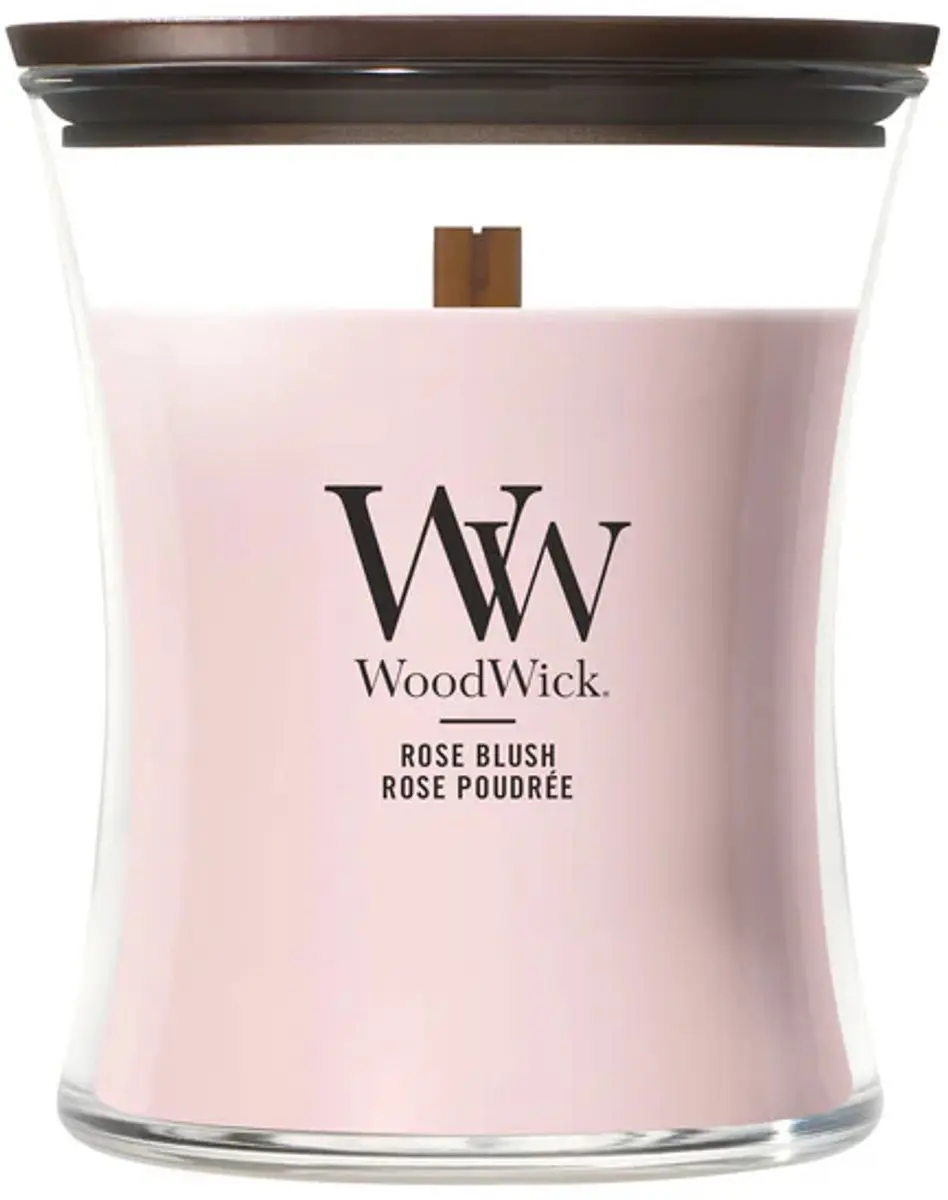 WoodWick Hourglass Rose Blush Geurkaars 60 uur