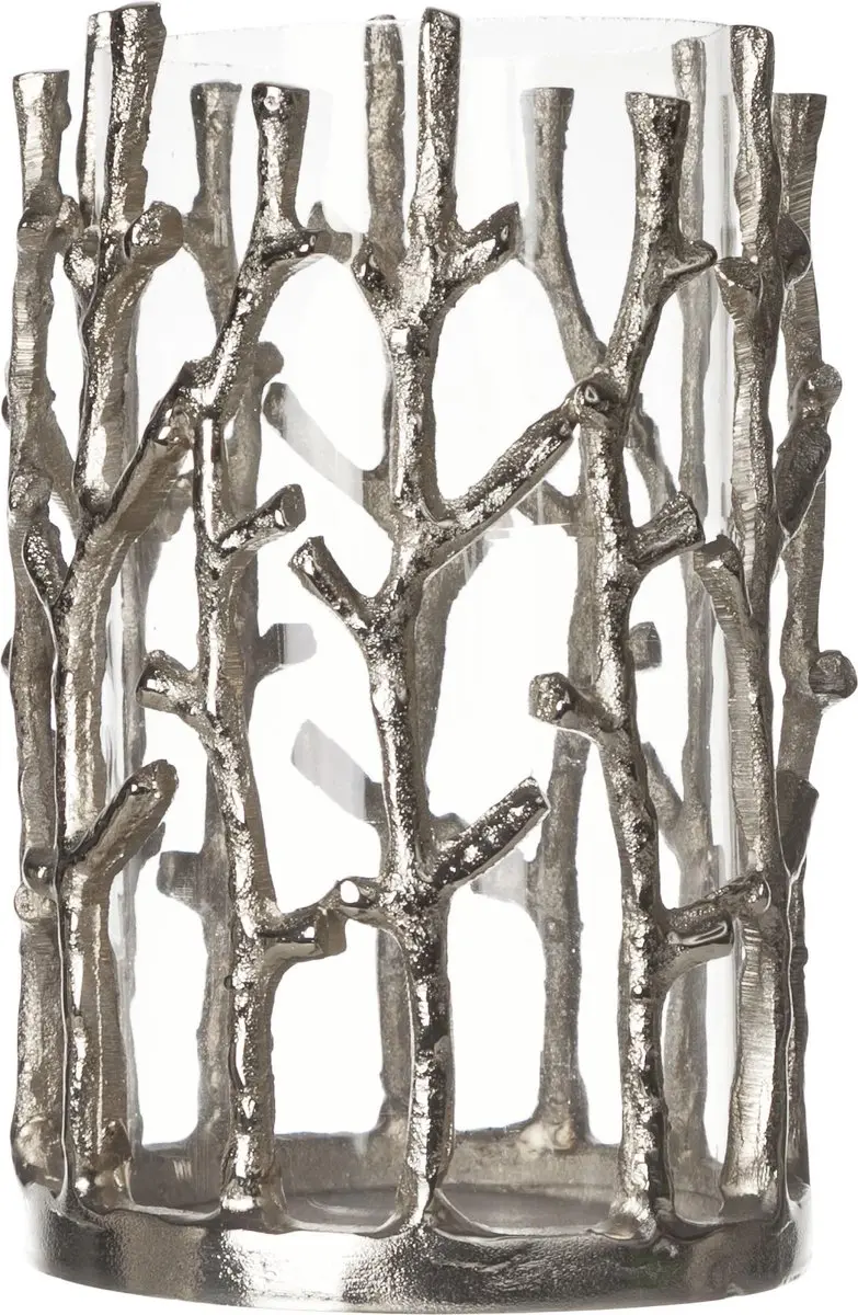 Cosy & Trendy Windlicht Glas Aluminium Zilver