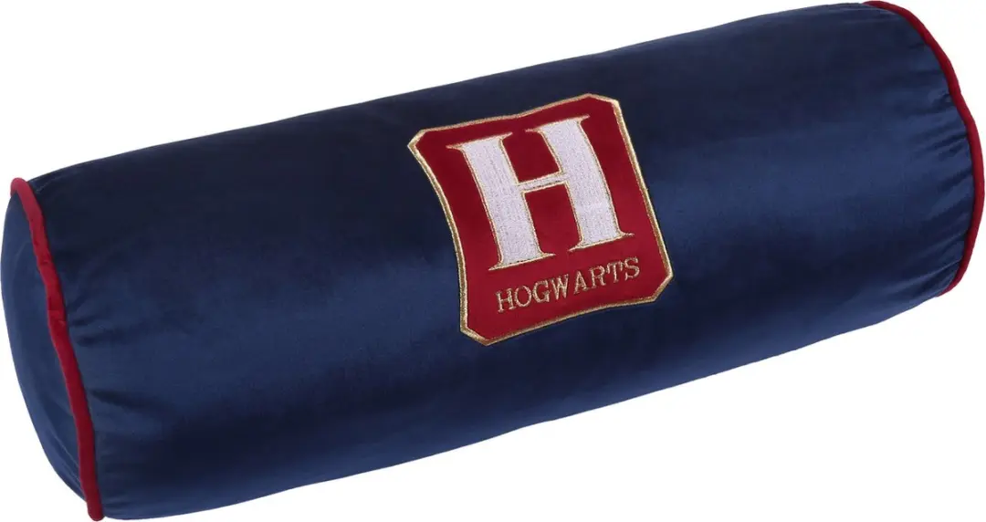 Donkerblauw-bordeauxrood rolkussen 18x45 cm