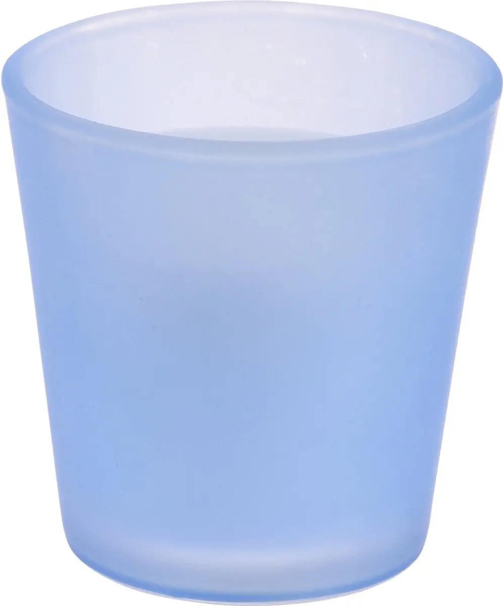 Kaars in glazen pot blauw