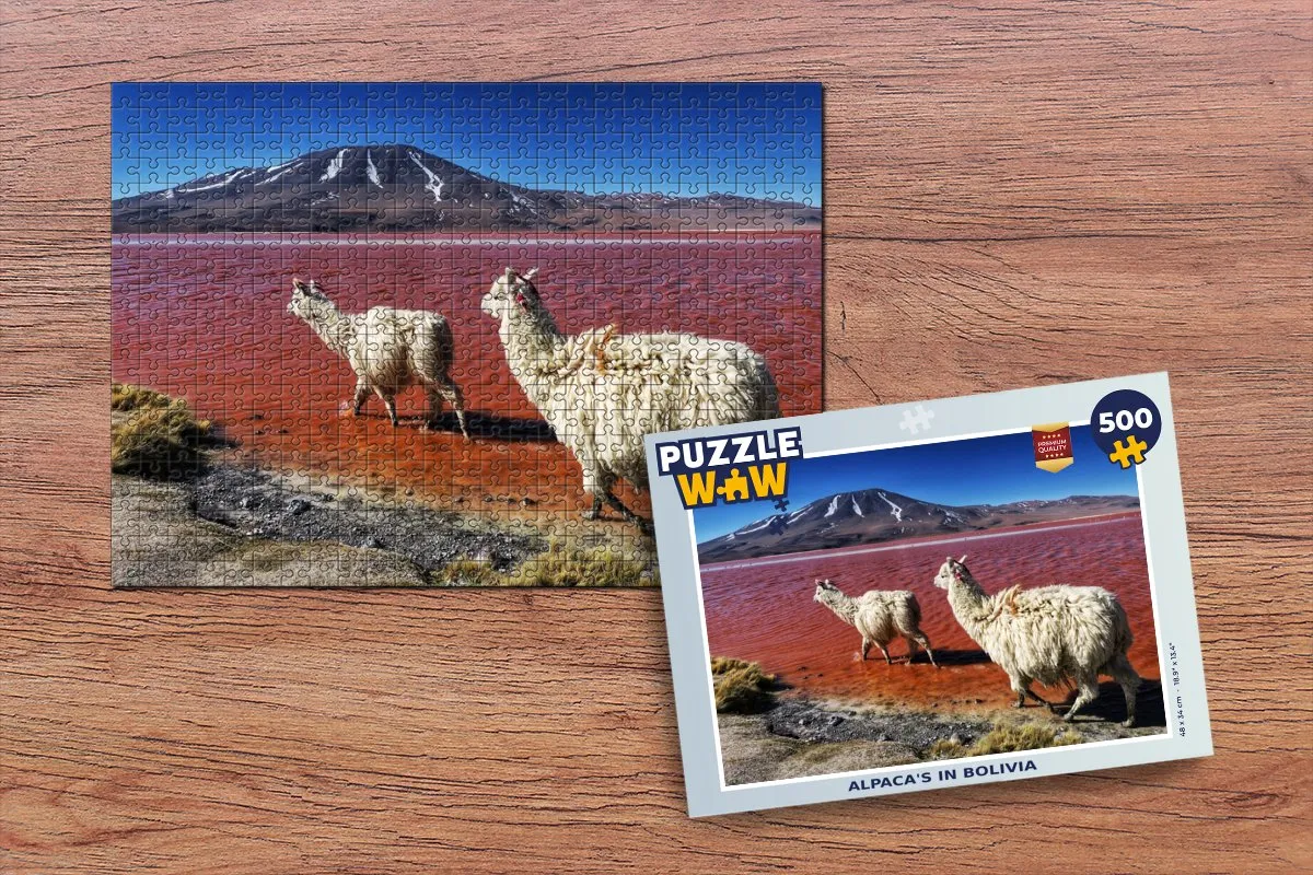 PuzzleWow Alpaca's Legpuzzel 500 Stuks - Multicolor