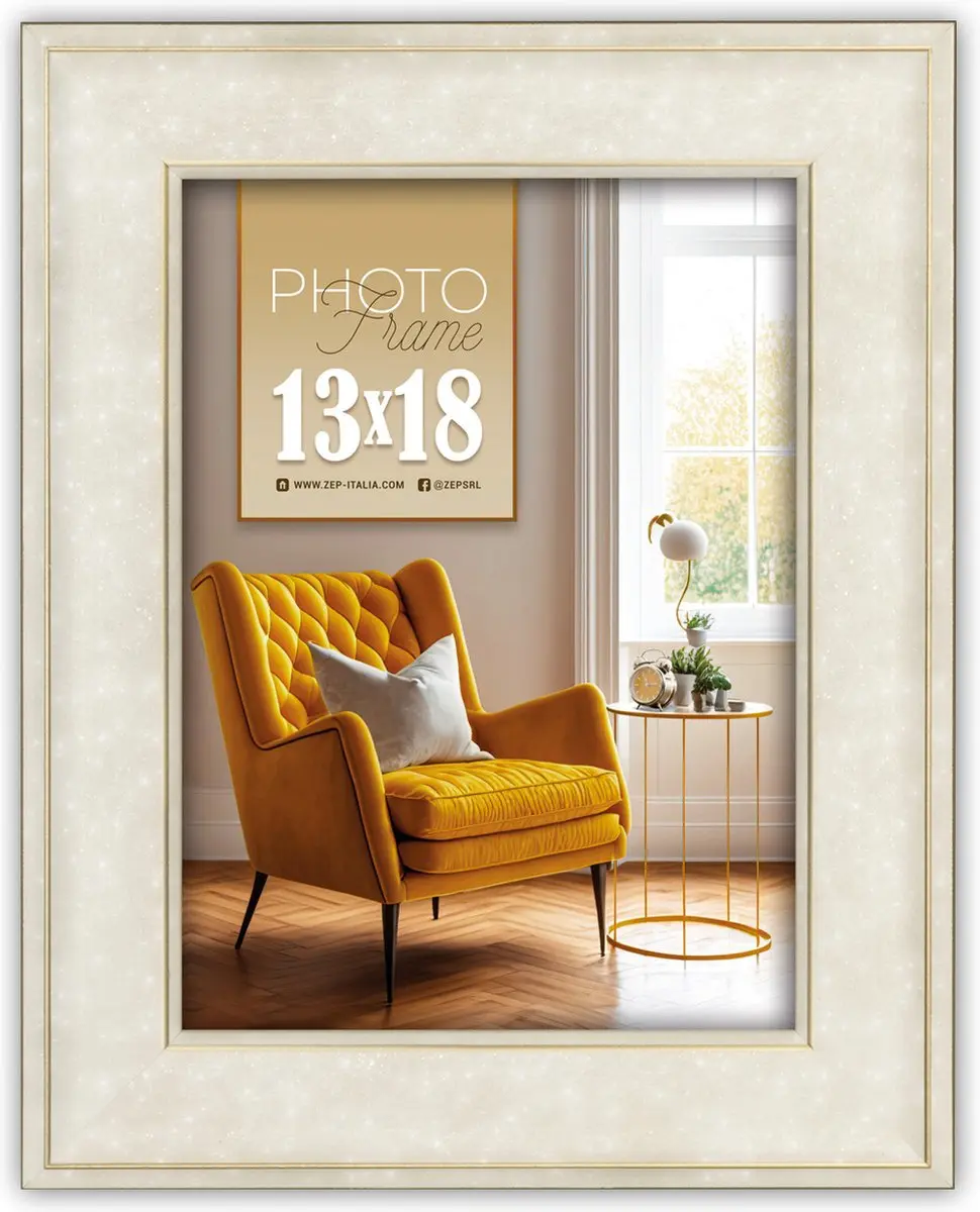 ZEP - Kunststof Fotolijst Venezia Wit voor foto formaat 10x15 cm - VN646W