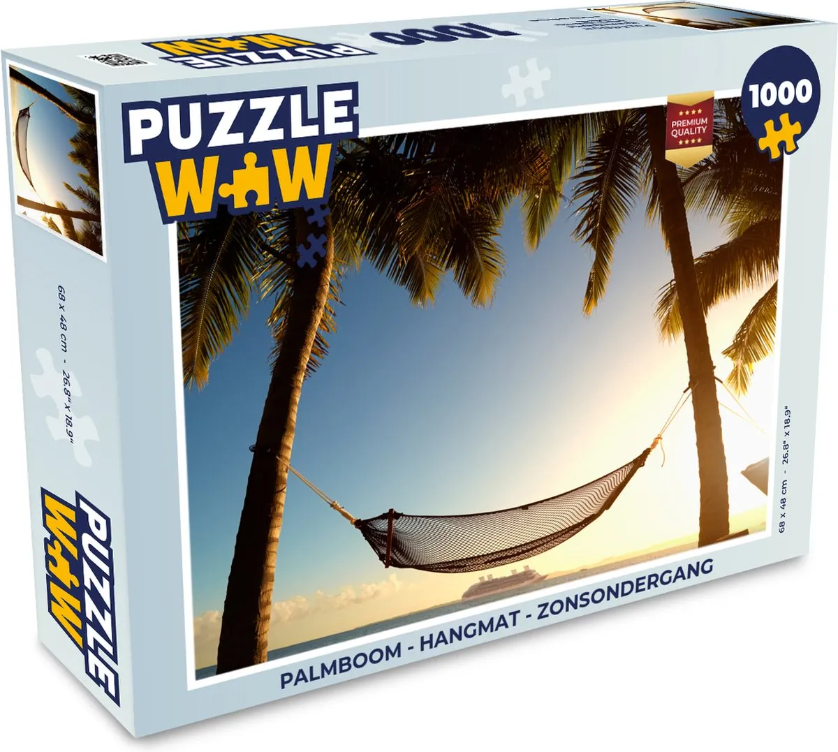 PuzzleWow Palmboom Hangmat Legpuzzel 1000 Stuks