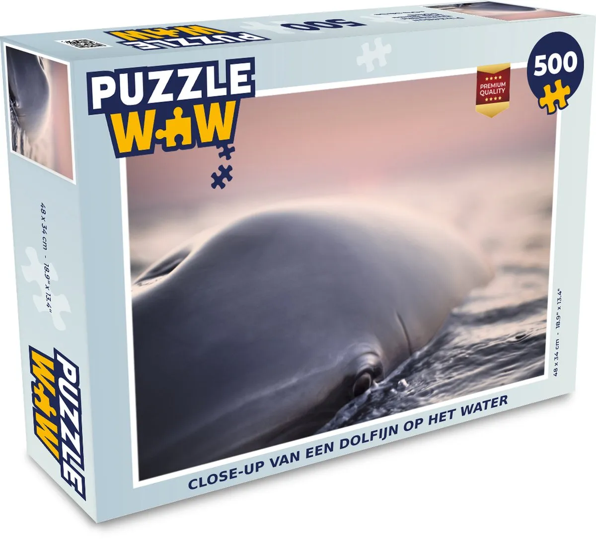 PuzzleWow Dolfijn Water Close Up Legpuzzel 500 Stuks