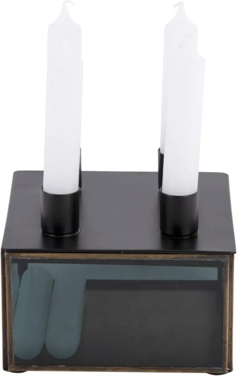 Present Time Boxed Square Kandelaar - Zwart - afbeelding 3 van 6