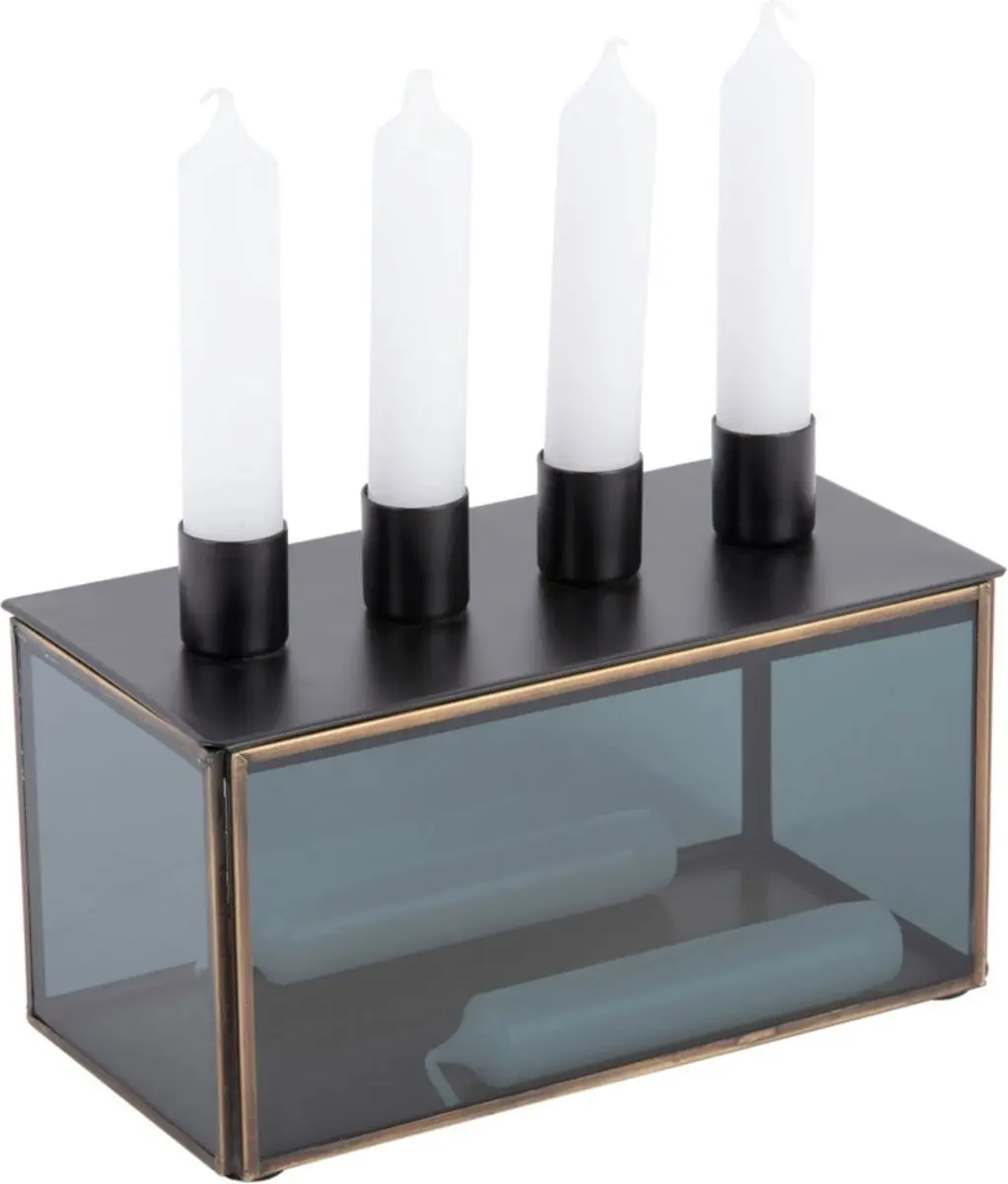 Present Time Boxed Square Kandelaar - Zwart - afbeelding 4 van 6