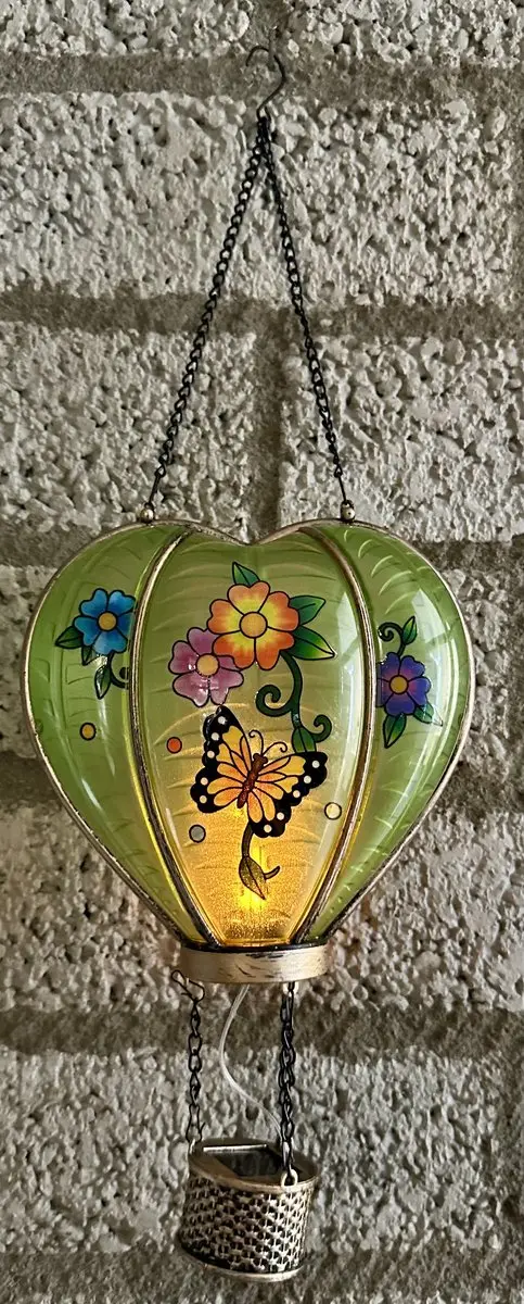 Decoratieve solarlamp hart met luchtballon " met flame LED "