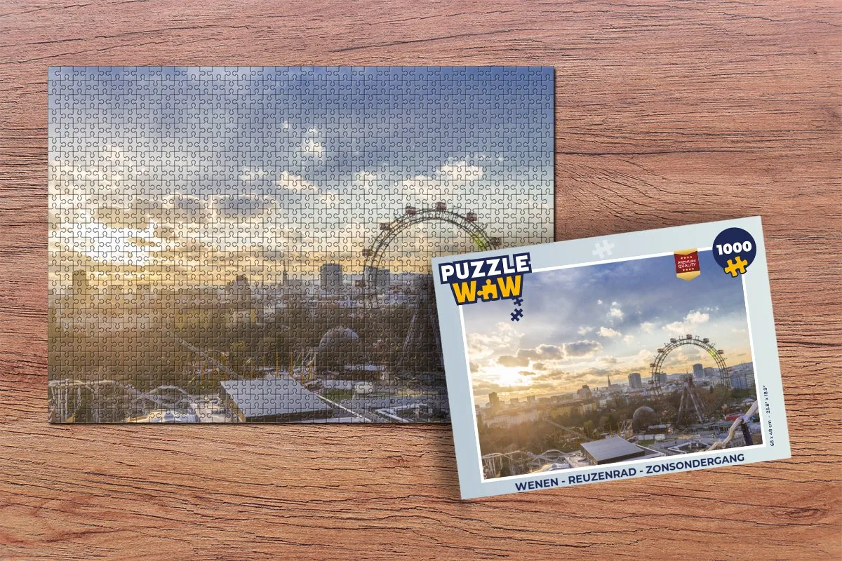 PuzzleWow Reuzenrad Zonsondergang Legpuzzel 1000 Stuks - Multicolor