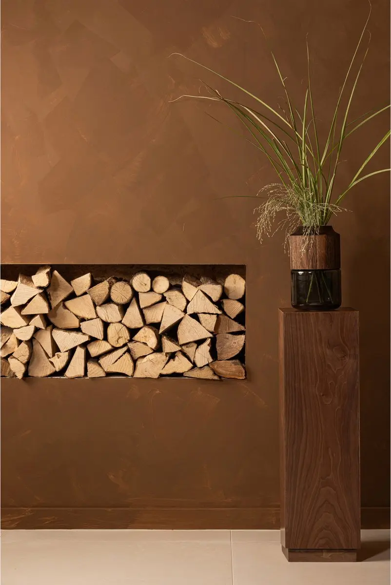 WOOOD Enid Plantenstandaard Walnoot 80x24x24 - afbeelding 2 van 4