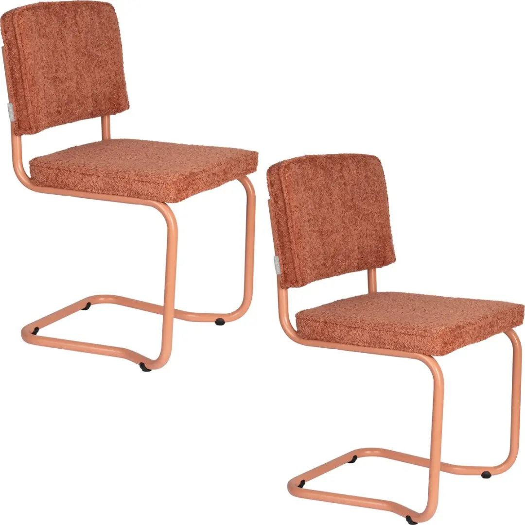 Zuiver Ridge Kink Soft Eetkamerstoelen Terra