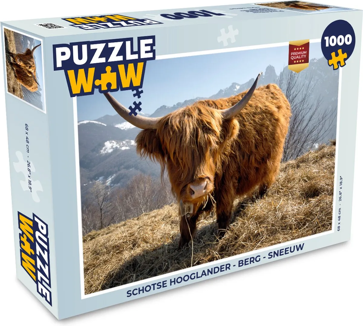 PuzzleWow Schotse Hooglander Legpuzzel 1000 Stuks